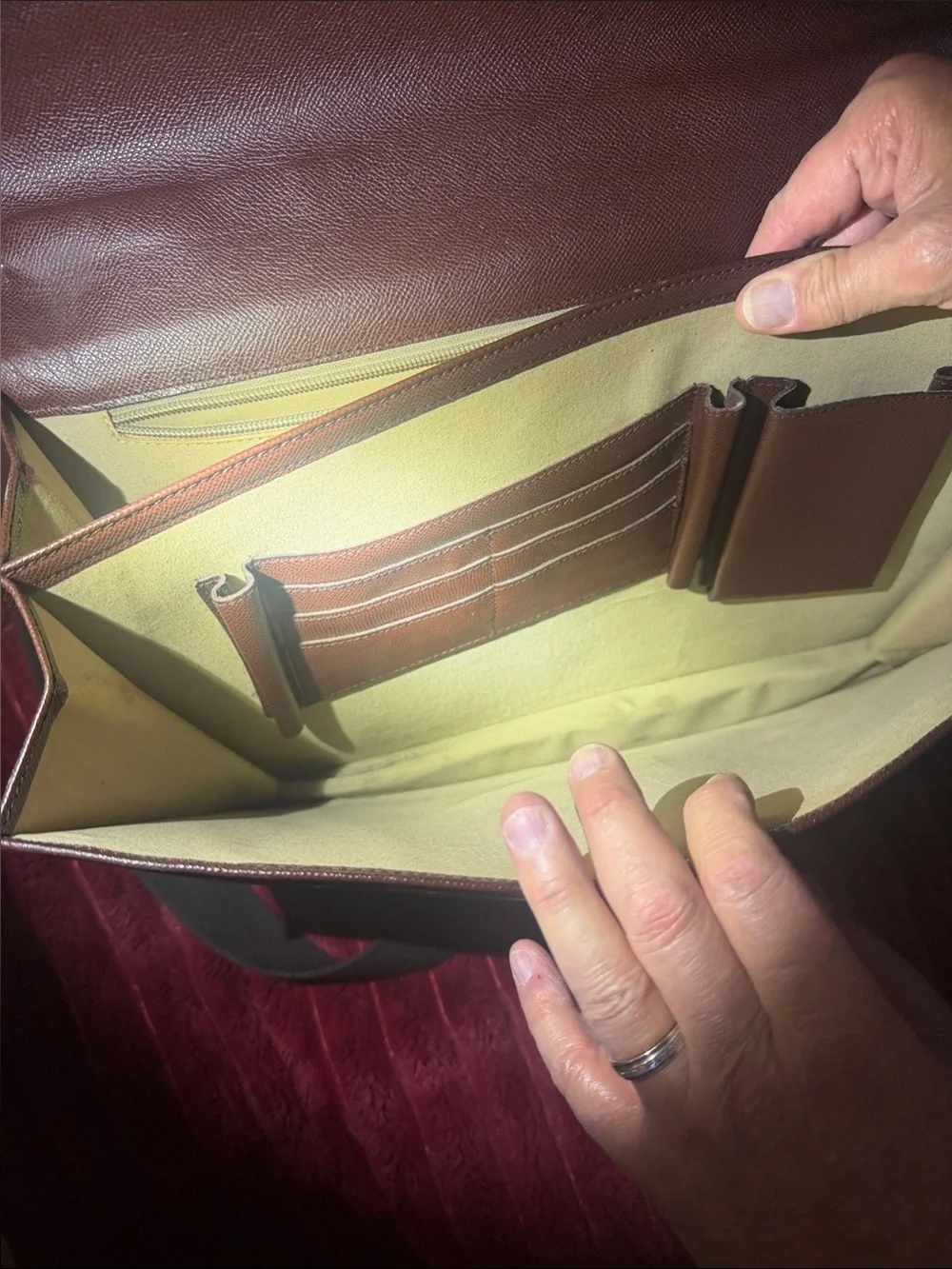 💼 Authentic Bally Men's Briefcase 💼 in Deep Brown with Gold Toned Hardware